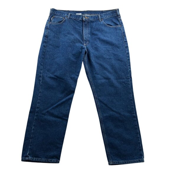 Carhartt Mens Workwear Jeans Size 42x30 B18 DST Traditional Fit Irregular Blue - Picture 1 of 16